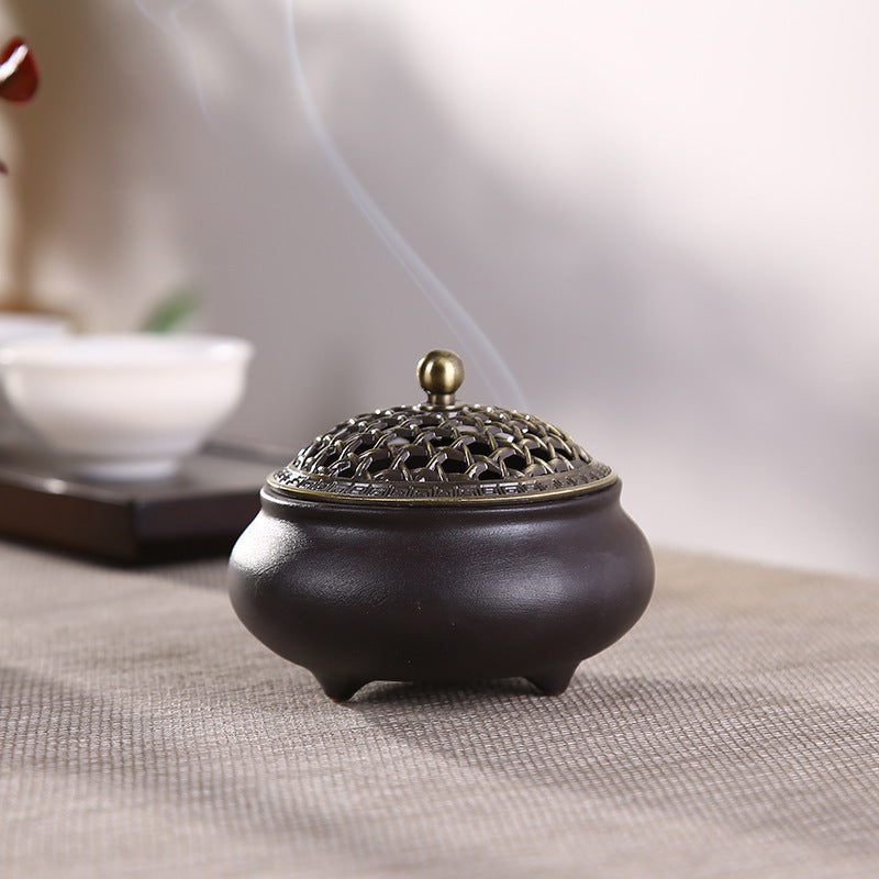 Ceramic Three-legged Incense Burner Sandalwood Agarwood Household Tea Ceremony