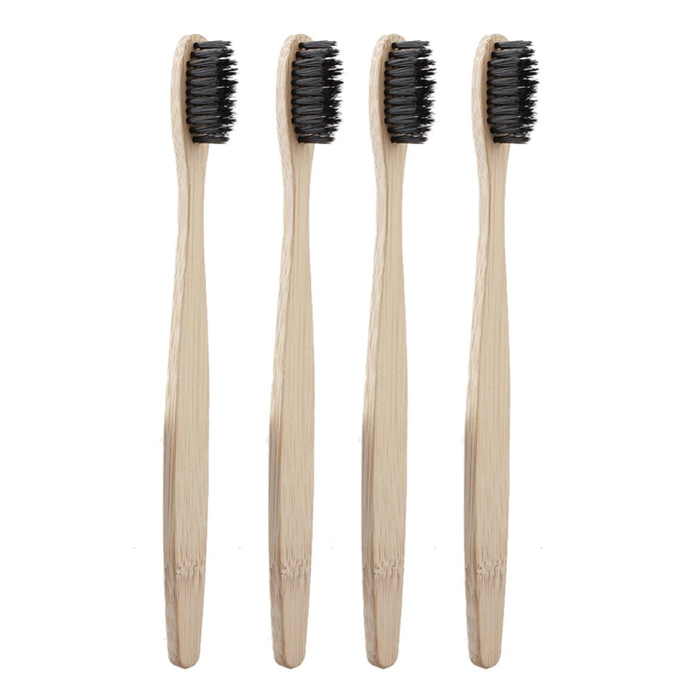 Box of 10 Bamboo Toothbrushes - 100% Natural, Organic