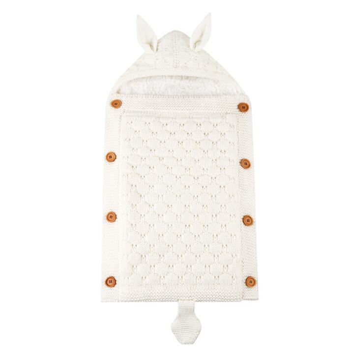 Baby Sleep Bag Newborn Sleepsack Warm Knitted Stroller Sleep Sack Toddler Knit Swaddling Blanket for 1-12Months