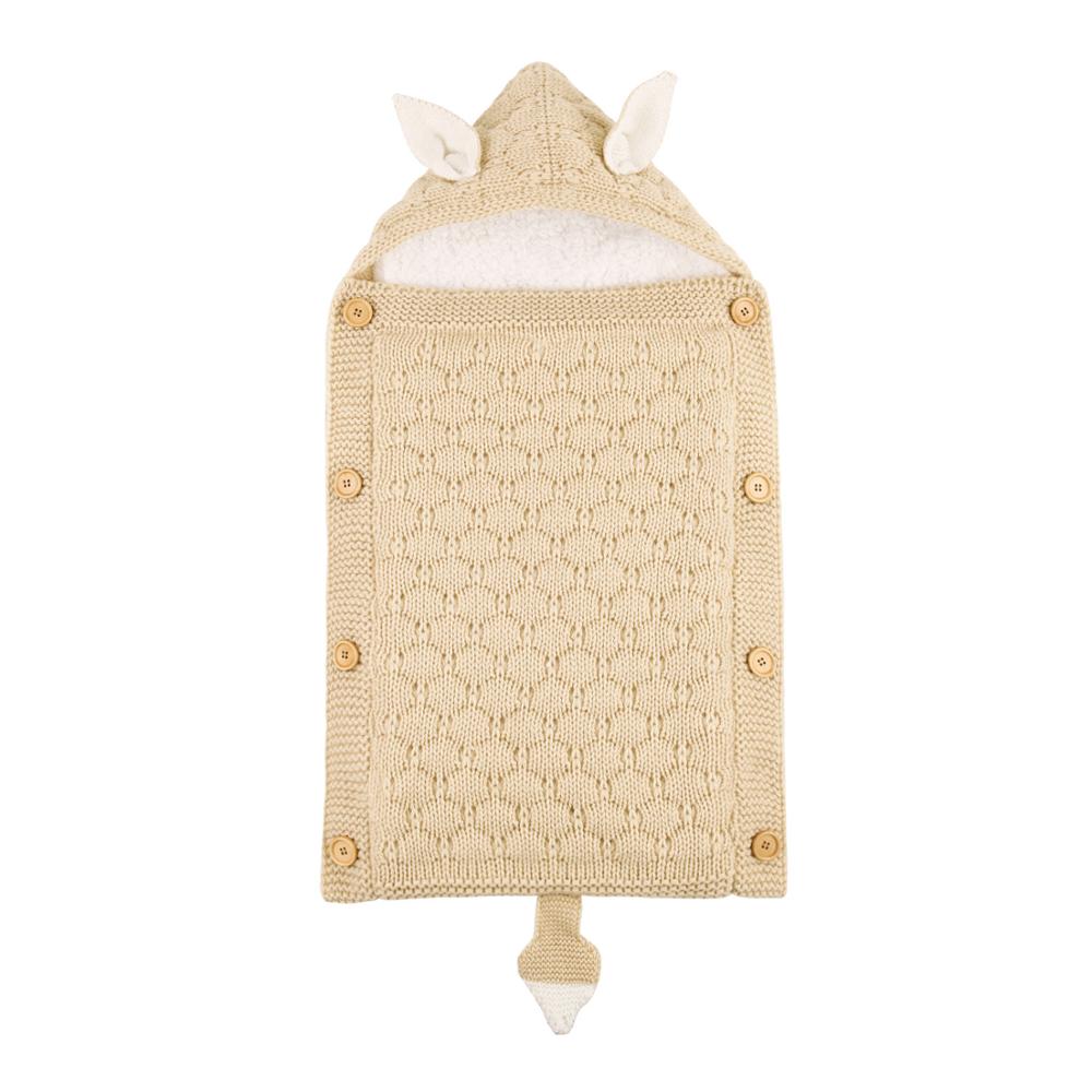 Baby Sleep Bag Newborn Sleepsack Warm Knitted Stroller Sleep Sack Toddler Knit Swaddling Blanket for 1-12Months