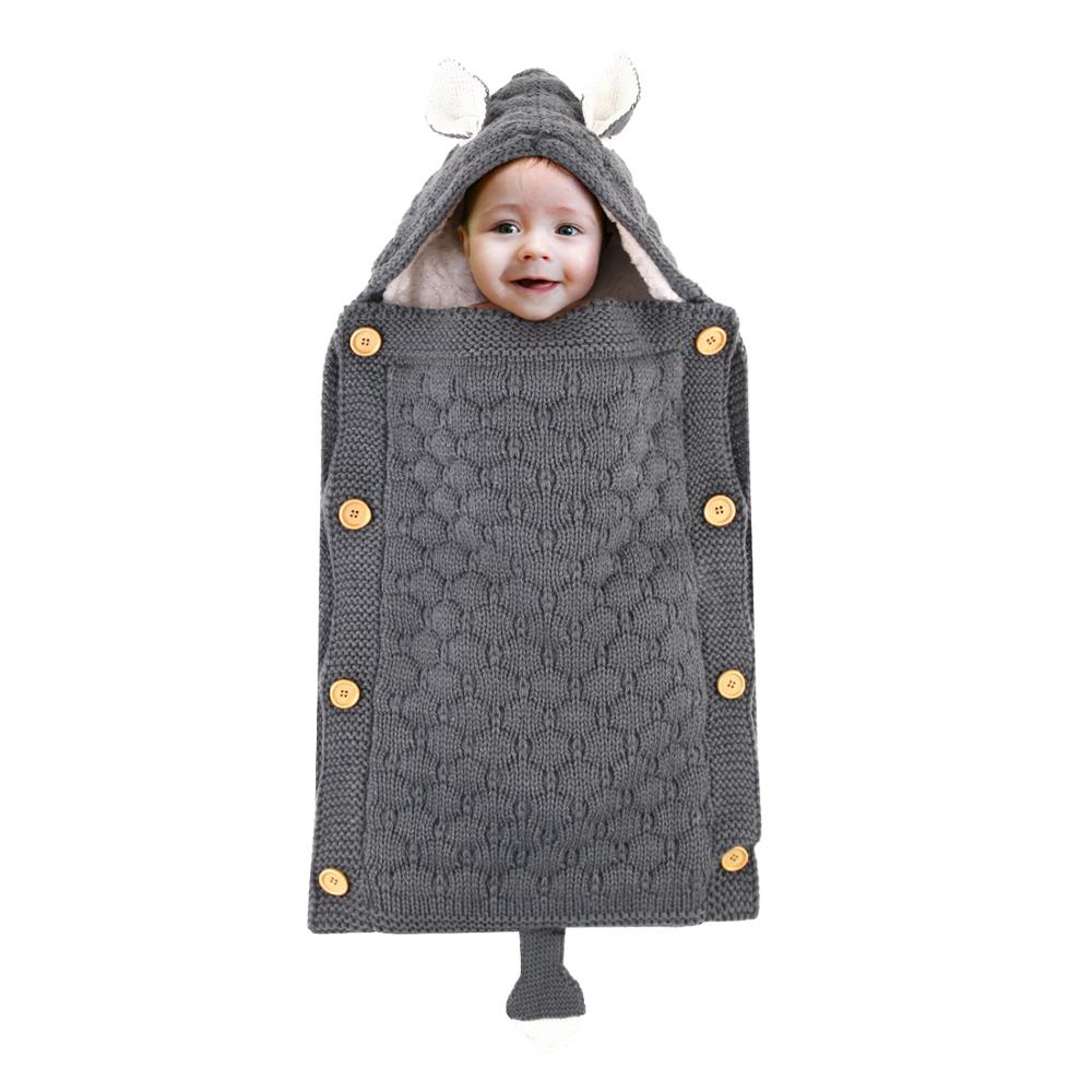 Baby Sleep Bag Newborn Sleepsack Warm Knitted Stroller Sleep Sack Toddler Knit Swaddling Blanket for 1-12Months
