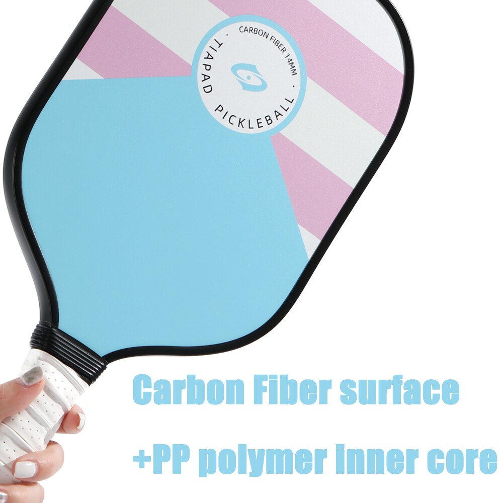 Pickleball Paddles Set Carbon Fiber PP Honeycomb Inner Core Extended Grip Lightweight Pickleball Paddles