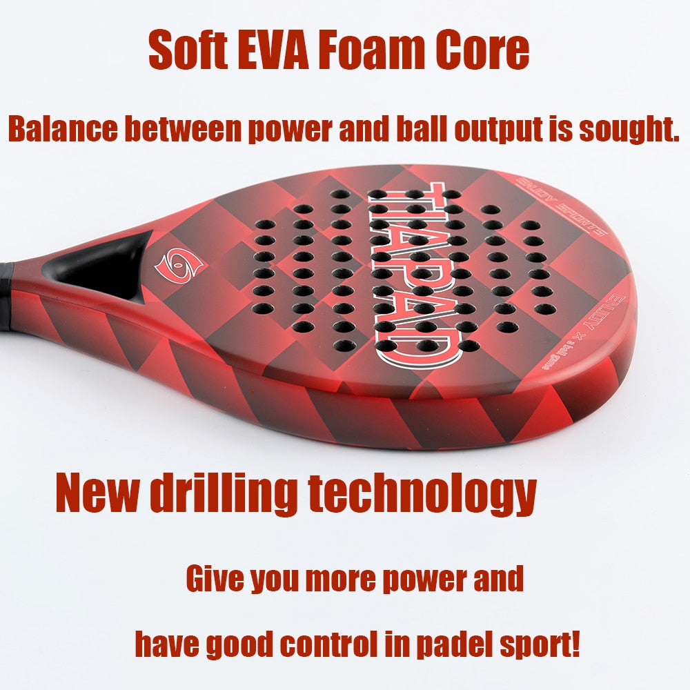 Padel Racket - Carbon Fiber Surface Lightweight EVA Memory Flex Foam Core Pop Tennis Paddle Racquets for Women Men