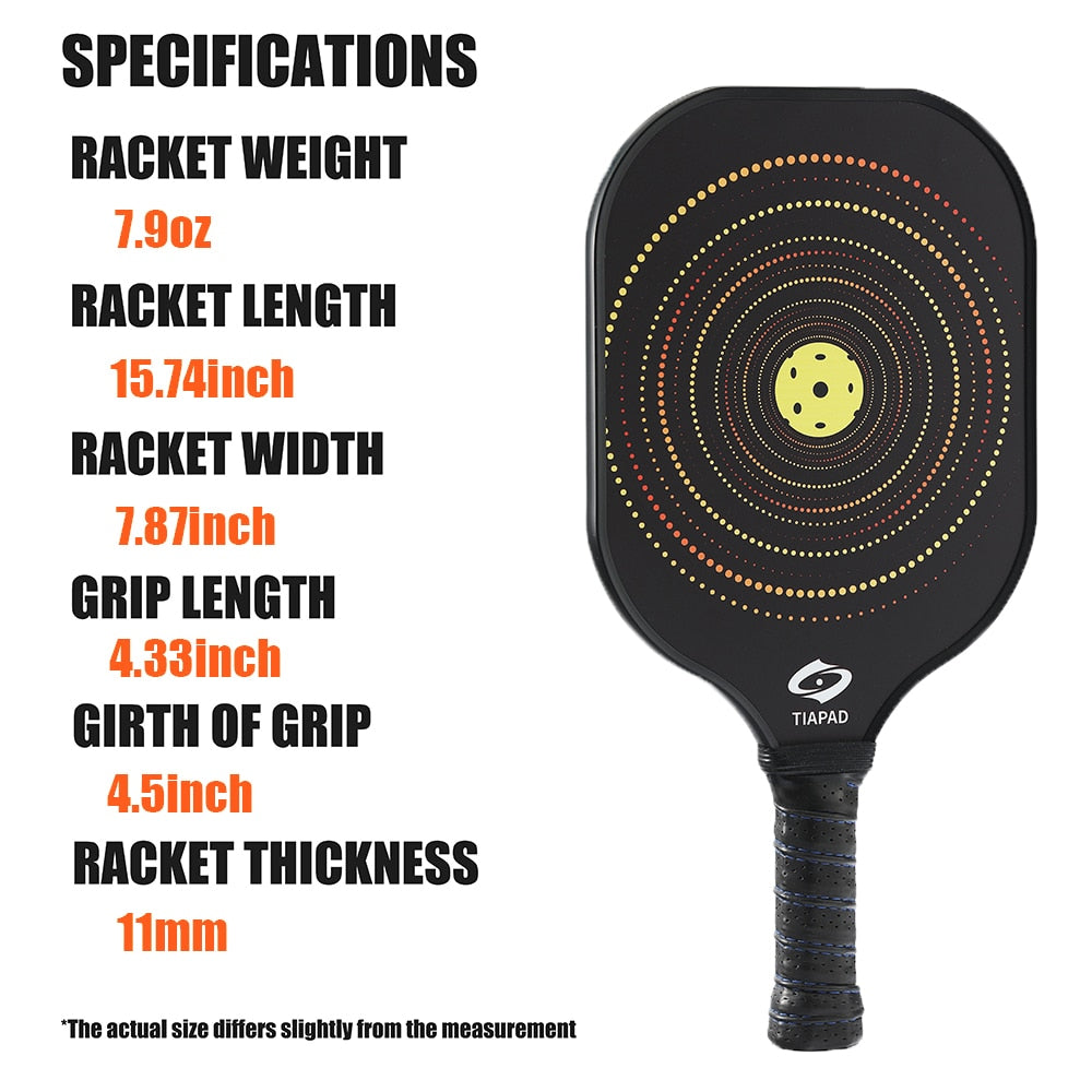 Pickleball Paddles, Glass Fiber Surface PP Honeycomb Inner Core Lightweight Pickle Ball Rackets Set for Women Men