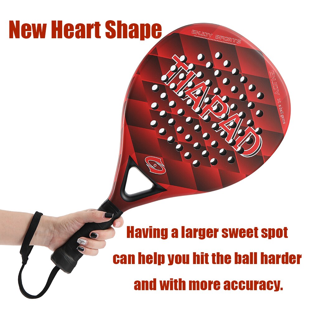 Padel Racket - Carbon Fiber Surface Lightweight EVA Memory Flex Foam Core Pop Tennis Paddle Racquets for Women Men