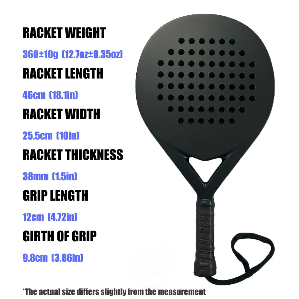 Padel Racket Carbon Fiber Surface with EVA Memory Foam Core Paddle Tennis Racquets Lightweight Tennis Paddles Customized logo