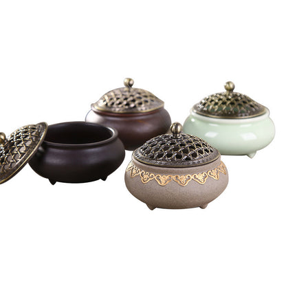 Ceramic Three-legged Incense Burner Sandalwood Agarwood Household Tea Ceremony