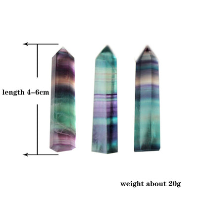100% Natural Fluorite Crystal Quartz - Healing Hexagonal Wand Treatment Stone