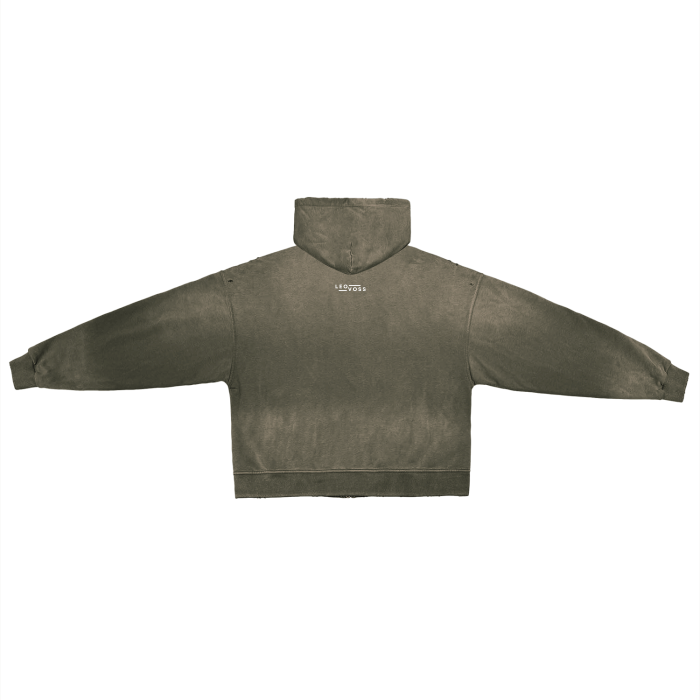 Dark Grey Aesthetic Pure Cotton Zip Hoodie back, hoodie, sweatshirt