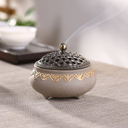 Ceramic Three-legged Incense Burner Sandalwood Agarwood Household Tea Ceremony