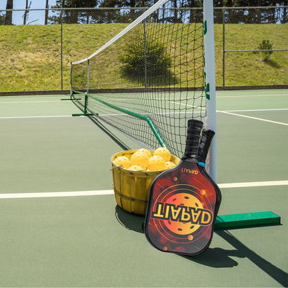 Pickleball Paddles- Fiberglass Surface Racket Set of 2 Paddles, 4 Pickle Balls,1 Carry Bag for Women Men Kids