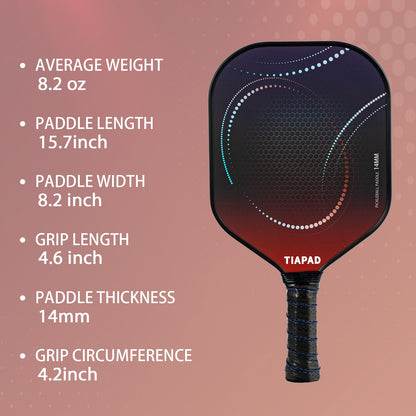 Pickleball Paddle Set of 2 - Fiberglass Surface, Polymer Honeycomb Inner Core Big Sweet Spot Pickle Ball Racket for Beginners