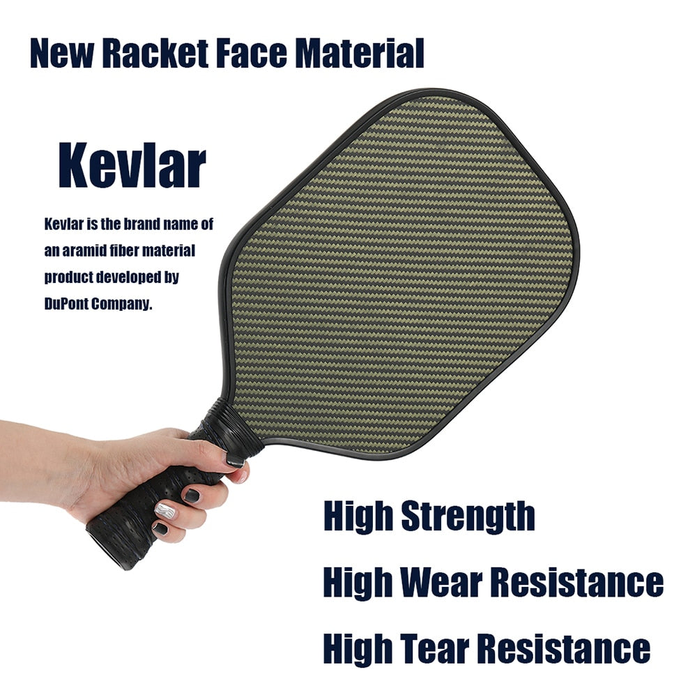 KEVLAR Pickleball Paddles Textured Carbon Fiber Surface PP Honeycomb Core Lightweight Pickle Ball Racket for Women Men