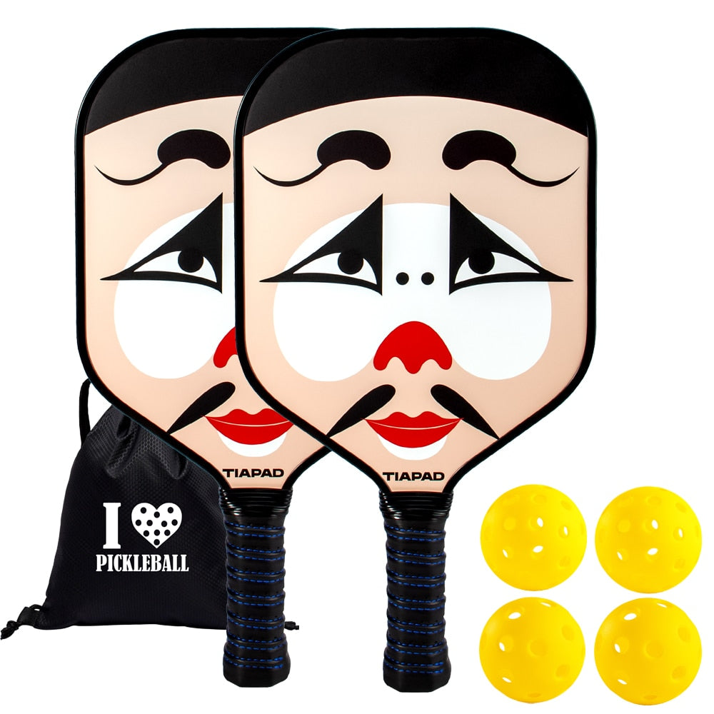 Pickleball Racket Set of 2, USAPA  Approved Carbon Fiber Surface Pickleball Paddles, Indoor & Outdoor Pickle Balls for Women Men