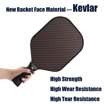 KEVLAR Pickleball Paddles Carbon Fiber Surface PP Honeycomb Core Comfortable Grip Pickle Ball Racket with Bag for Women Men