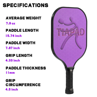 Pickleball Paddles Set of 2, Glass Fiber Surface Lightweight Pickle Ball Racket for Women Men with Carry Bags