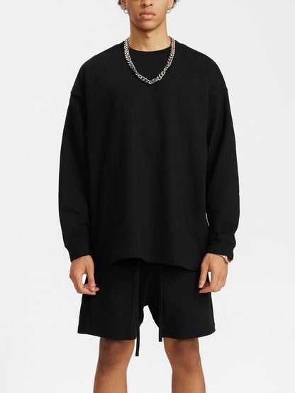 Pearl Black 100% Cotton Long Sleeve 305G FOG Tee