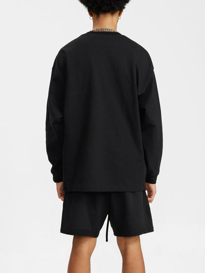 Pearl Black 100% Cotton Long Sleeve 305G FOG Tee